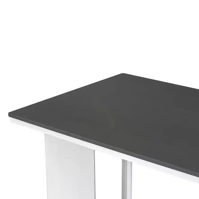 Ensemble de salle à manger 7 pièces avec 6 chaises rembourrées, style rétro et rustique, naturel/gris+blanc-ModernLuxe