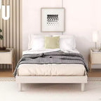 Cadre de lit contemporain : grand lit, gris, design plateforme flottante