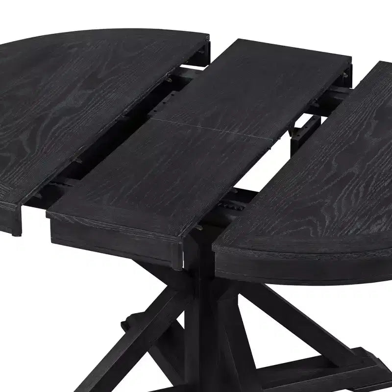 Ensemble de salle à manger Whisen de style rétro avec table extensible et 4 chaises rembourrées