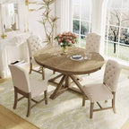 Ensemble de salle à manger Whisen de style rétro avec table extensible et 4 chaises rembourrées