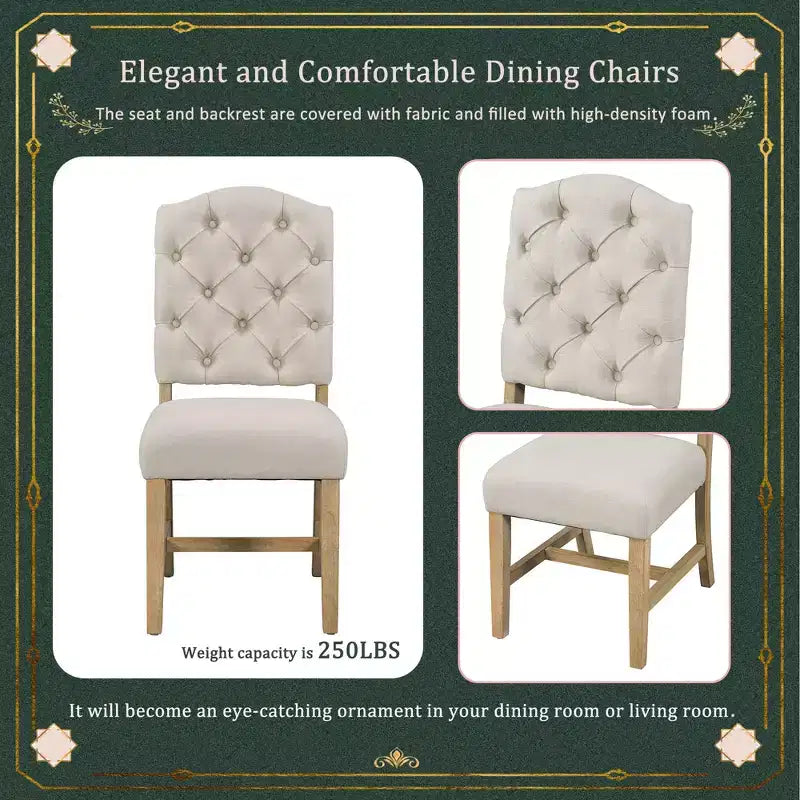 Ensemble de salle à manger Whisen de style rétro avec table extensible et 4 chaises rembourrées
