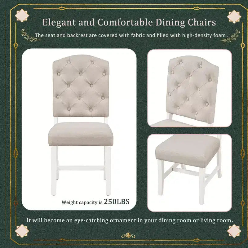 Ensemble de salle à manger Whisen de style rétro avec table extensible et 4 chaises rembourrées