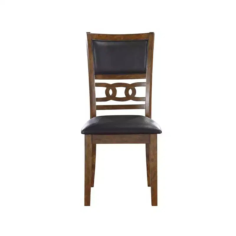 New Classic Furniture, chaises de salle à manger Gia en similicuir marron (lot de 2)