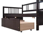 Lit de repos double/grand, cadre de lit plateforme en bois avec lit gigogne double/deux tiroirs - ModernLuxe