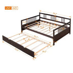 Lit de repos double/grand, cadre de lit plateforme en bois avec lit gigogne double/deux tiroirs - ModernLuxe