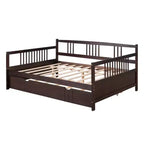 Lit de repos double/grand, cadre de lit plateforme en bois avec lit gigogne double/deux tiroirs - ModernLuxe