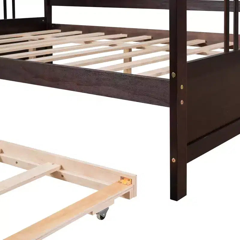 Lit de repos double/grand, cadre de lit plateforme en bois avec lit gigogne double/deux tiroirs - ModernLuxe