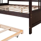 Lit de repos double/grand, cadre de lit plateforme en bois avec lit gigogne double/deux tiroirs - ModernLuxe