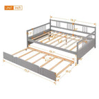 Lit de repos double/grand, cadre de lit plateforme en bois avec lit gigogne double/deux tiroirs - ModernLuxe