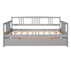 Lit de repos double/grand, cadre de lit plateforme en bois avec lit gigogne double/deux tiroirs - ModernLuxe