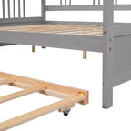 Lit de repos double/grand, cadre de lit plateforme en bois avec lit gigogne double/deux tiroirs - ModernLuxe