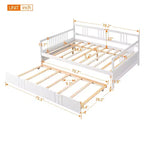 Lit de repos double/grand, cadre de lit plateforme en bois avec lit gigogne double/deux tiroirs - ModernLuxe