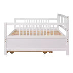 Lit de repos double/grand, cadre de lit plateforme en bois avec lit gigogne double/deux tiroirs - ModernLuxe