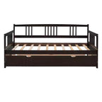 Lit de repos double/grand, cadre de lit plateforme en bois avec lit gigogne double/deux tiroirs - ModernLuxe