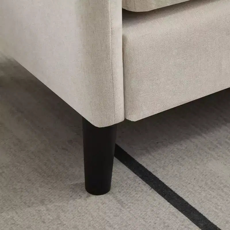 Ensemble de canapé d'angle réversible de luxe Hyleory - Tissu en mélange de lin, design modulaire gauche/droite, cadre robuste pour salon et studio.