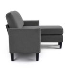 Ensemble de canapé d'angle réversible de luxe Hyleory - Tissu en mélange de lin, design modulaire gauche/droite, cadre robuste pour salon et studio.