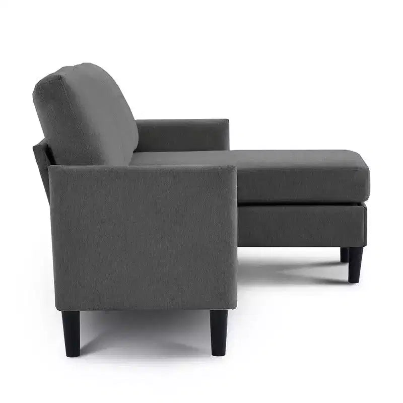 Ensemble de canapé d'angle réversible de luxe Hyleory - Tissu en mélange de lin, design modulaire gauche/droite, cadre robuste pour salon et studio.