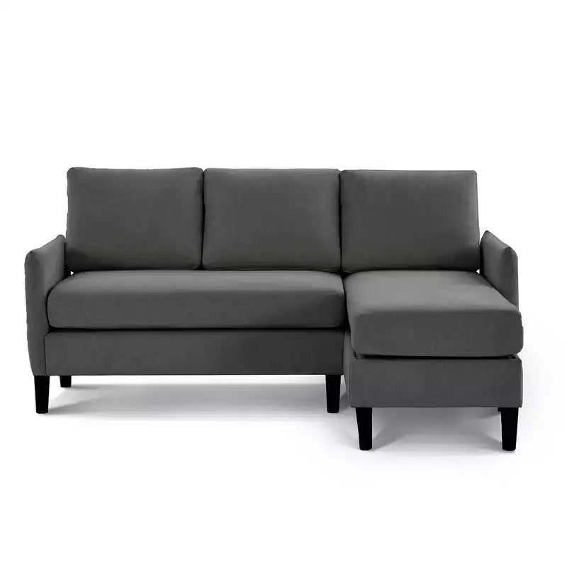 Ensemble de canapé d'angle réversible de luxe Hyleory - Tissu en mélange de lin, design modulaire gauche/droite, cadre robuste pour salon et studio.