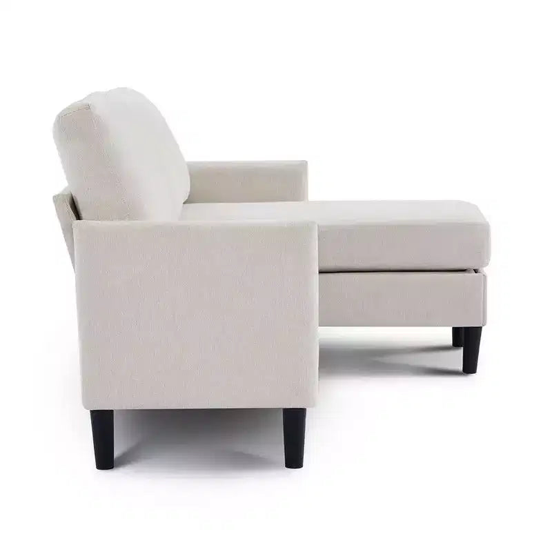 Ensemble de canapé d'angle réversible de luxe Hyleory - Tissu en mélange de lin, design modulaire gauche/droite, cadre robuste pour salon et studio.