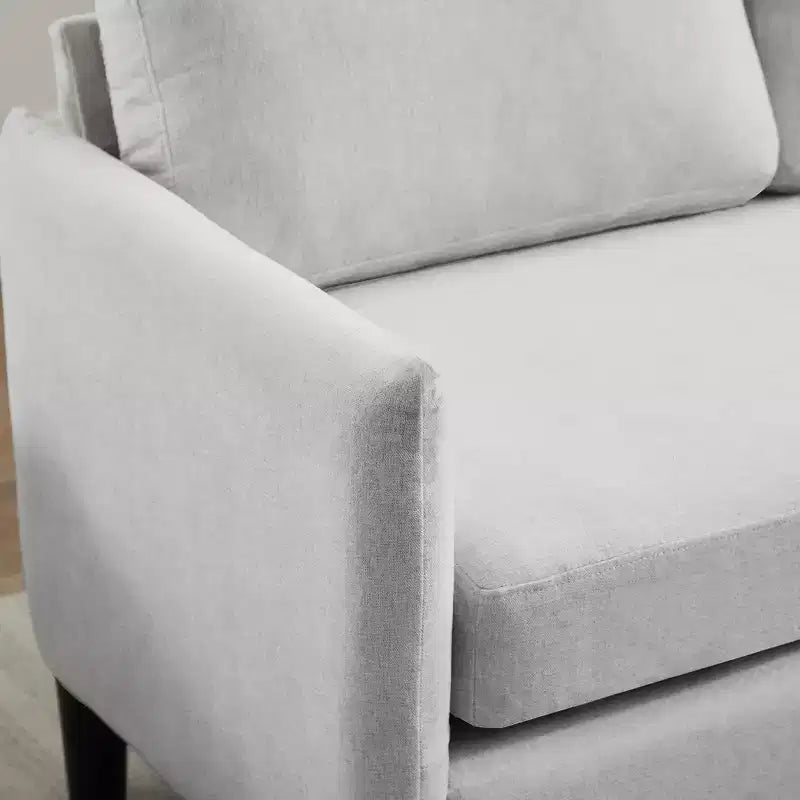 Ensemble de canapé d'angle réversible de luxe Hyleory - Tissu en mélange de lin, design modulaire gauche/droite, cadre robuste pour salon et studio.