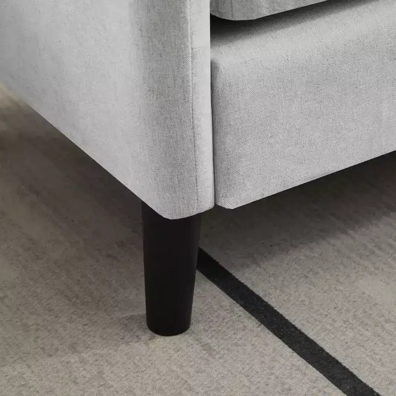 Ensemble de canapé d'angle réversible de luxe Hyleory - Tissu en mélange de lin, design modulaire gauche/droite, cadre robuste pour salon et studio.