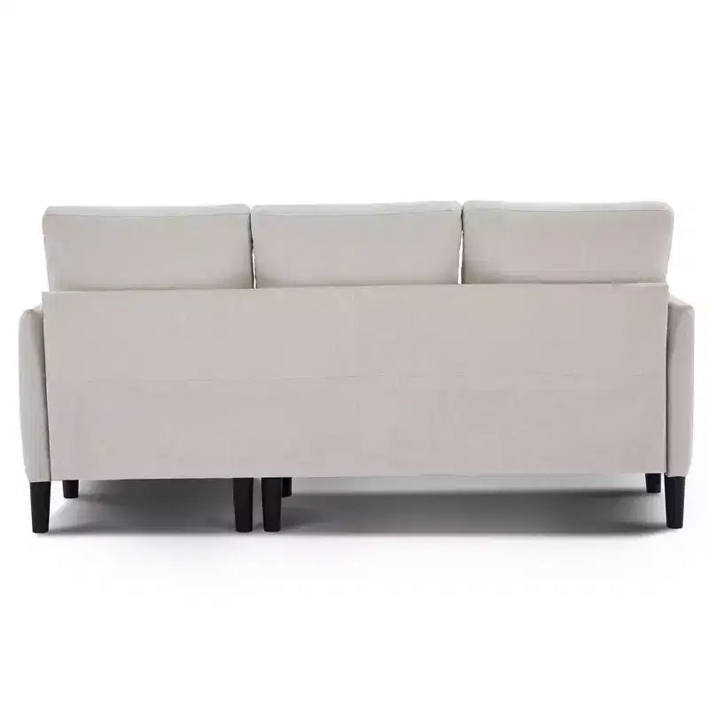 Ensemble de canapé d'angle réversible de luxe Hyleory - Tissu en mélange de lin, design modulaire gauche/droite, cadre robuste pour salon et studio.