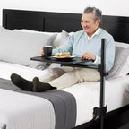 Able Life Table de lit universelle, plateau pivotant réglable pour chevet et bureau pour ordinateur portable, noir