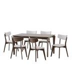Ensemble de salle à manger 7 pièces Christopher Knight Home Carmody en bois et tissu