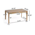 Ensemble de salle à manger 7 pièces Christopher Knight Home Carmody en bois et tissu