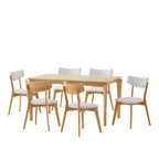Ensemble de salle à manger 7 pièces Christopher Knight Home Carmody en bois et tissu