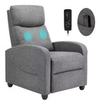 Fauteuil décontracté de salon : Fauteuil inclinable manuel avec massage et chauffage