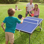 Table de Tennis de Table Pliable, Table de Ping-Pong Portable avec Filet, 2 Raquettes et 3 Balles