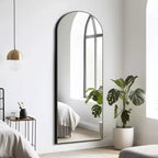 Grand Right-Angled Floor Mirror: 70.2x31.2, Carved Wood Design, Black, Full-Length, Bracket Included