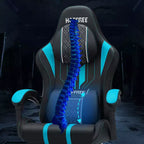 Fauteuil de massage et de jeu extra-large Hoffree, Fauteuil de bureau ergonomique pour PC avec repose-pieds et réglable