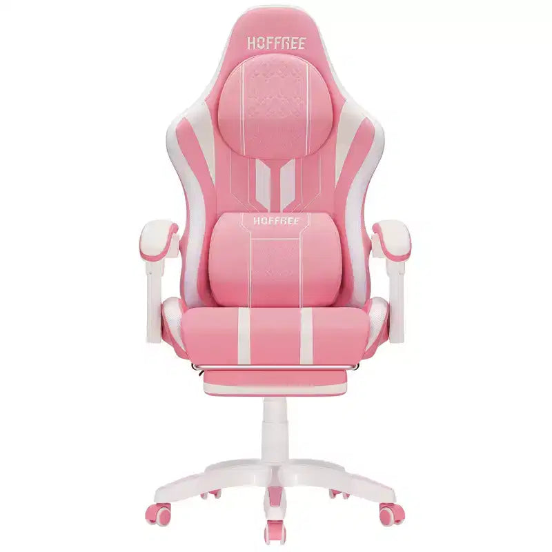 Fauteuil de massage et de jeu extra-large Hoffree, Fauteuil de bureau ergonomique pour PC avec repose-pieds et réglable