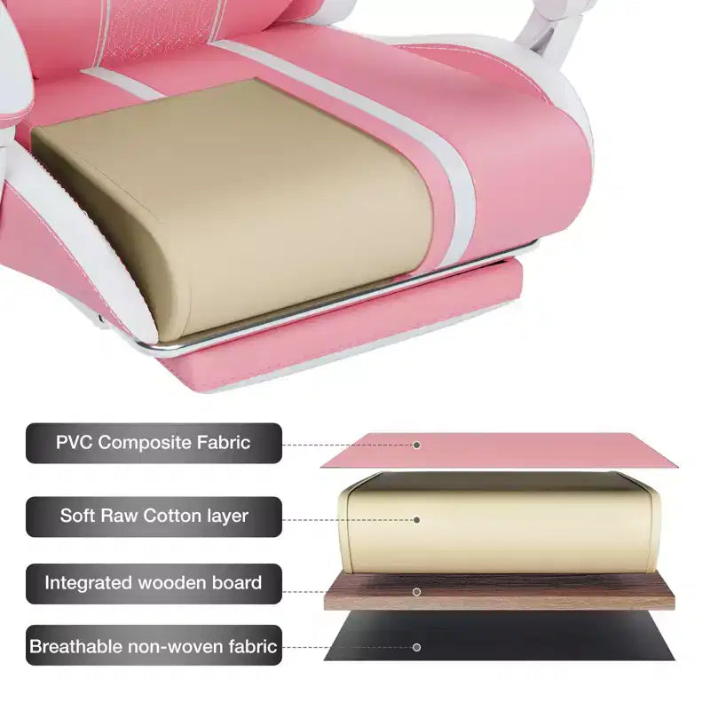 Fauteuil de massage et de jeu extra-large Hoffree, Fauteuil de bureau ergonomique pour PC avec repose-pieds et réglable