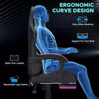 Fauteuil de massage et de jeu extra-large Hoffree, Fauteuil de bureau ergonomique pour PC avec repose-pieds et réglable