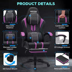 Fauteuil de massage et de jeu extra-large Hoffree, Fauteuil de bureau ergonomique pour PC avec repose-pieds et réglable
