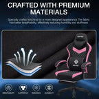 Chaise de jeu massante Hoffree en tissu respirant Chaise de bureau PC ergonomique avec repose-pieds et réglable