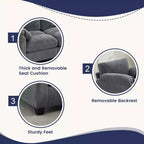 Canapé sectionnel modulaire en velours côtelé avec pouf mobile, canapé rembourré confortable en forme de U avec coussin d'assise à deux couches pour le salon