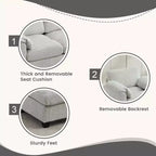 Canapé sectionnel modulaire en velours côtelé avec pouf mobile, canapé rembourré confortable en forme de U avec coussin d'assise à deux couches pour le salon