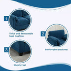 Canapé sectionnel modulaire en velours côtelé avec pouf mobile, canapé rembourré confortable en forme de U avec coussin d'assise à deux couches pour le salon