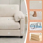 Canapé sectionnel modulaire en velours côtelé avec pouf mobile, canapé rembourré confortable en forme de U avec coussin d'assise à deux couches pour le salon