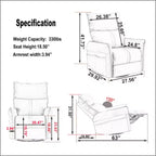 Fauteuil inclinable à bascule électrique rotatif à 270 degrés, Canapé inclinable électrique en cuir PU avec port USB