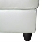 Ensemble Canapé Sectionnel en Cuir PU Gris Configuration en L, Revêtement Capitonnage, Pouf de Rangement Polyvalent, Solution pour Salon Contemporain