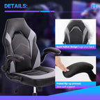 Fauteuil de bureau ergonomique pivotant en similicuir avec support lombaire, chaise de jeu informatique