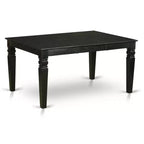 Ensemble de salle à manger rectangulaire 7 pièces HomeStock WEVA7 noir avec 6 chaises