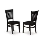 Ensemble de salle à manger rectangulaire 7 pièces HomeStock WEVA7 noir avec 6 chaises