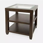 Jofran, table d'appoint contemporaine Urban Icon en verre incrusté avec rangement