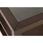 Jofran, table d'appoint contemporaine Urban Icon en verre incrusté avec rangement